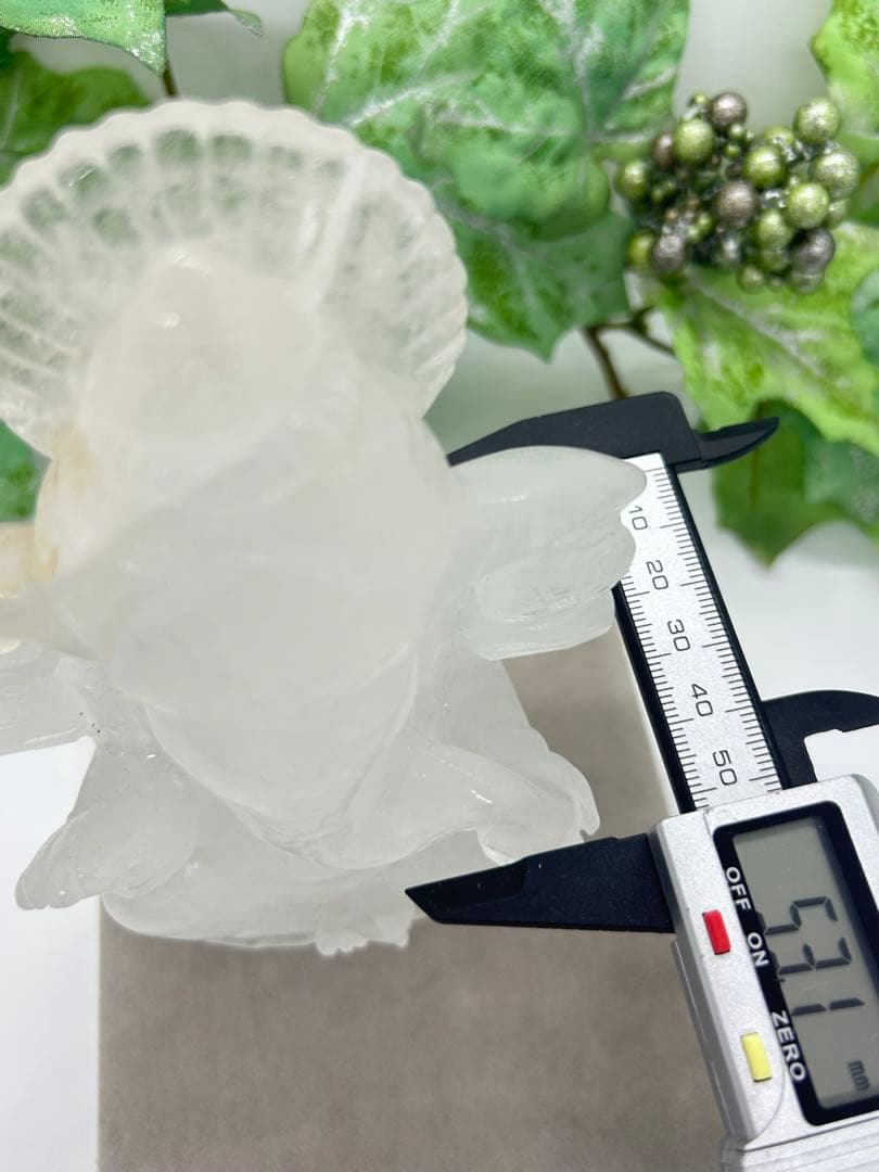 天然石ミルク水晶ガネーシャ置物　No.924