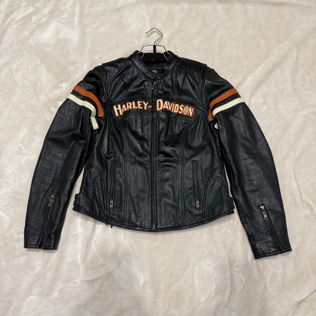 激レア★ハーレーダビットソン　レザージャケット　シングルライダース　本革　黒