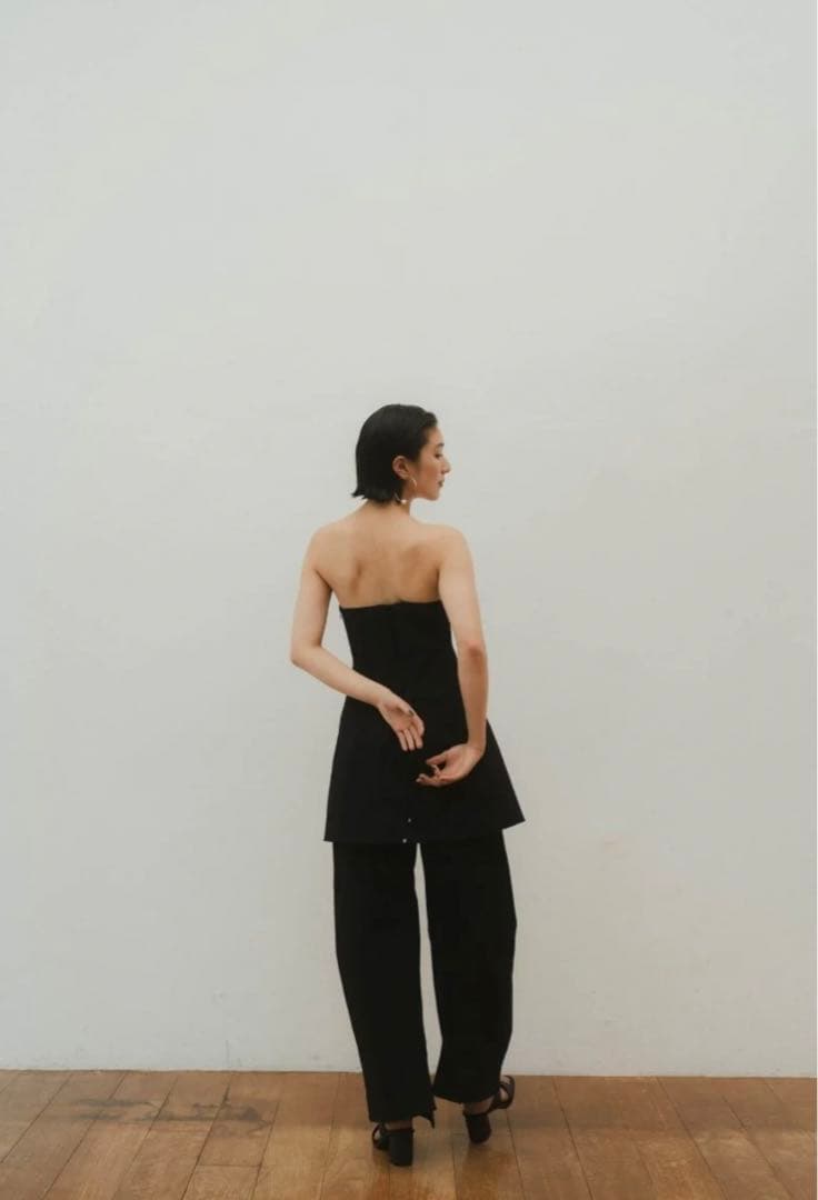 【Knuth Marf】 lace up bare tunic/black