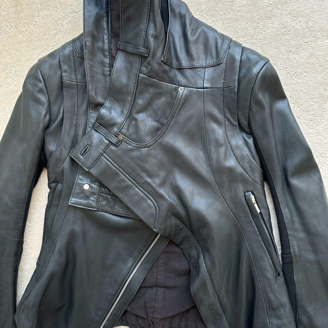 bajraバジュラ 変形羊レザージャケットモード 美シルエットサイズ1ブラック