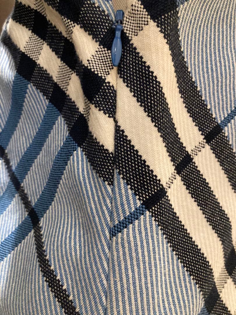 BURBERRY BLUE LABEL チェック柄ワンピース 36ブルーネイビー