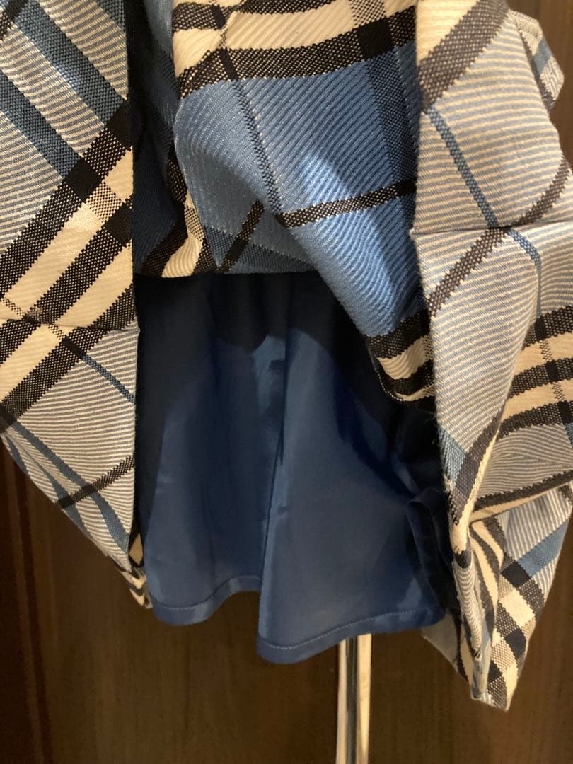 BURBERRY BLUE LABEL チェック柄ワンピース 36ブルーネイビー