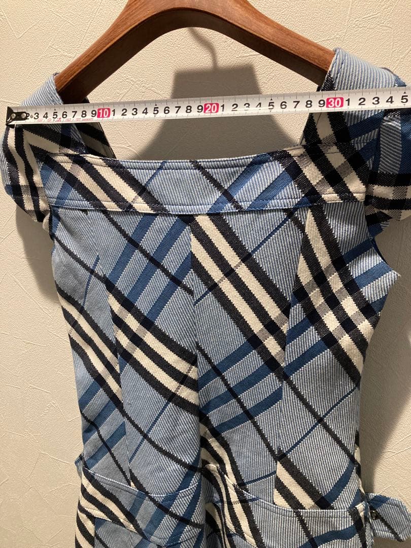 BURBERRY BLUE LABEL チェック柄ワンピース 36ブルーネイビー
