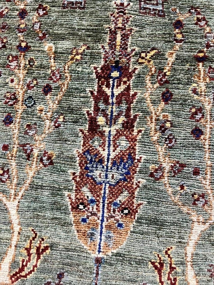 アフガニスタン手織りウール・コットン絨毯．サイズ:78x126cm