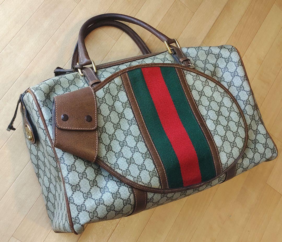 GUCCI オールドグッチ テニスラケット収納付バッグ GG柄　ヴィンテージ
