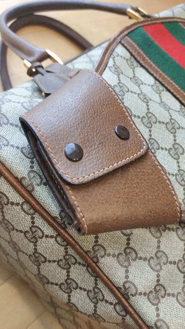 GUCCI オールドグッチ テニスラケット収納付バッグ GG柄　ヴィンテージ