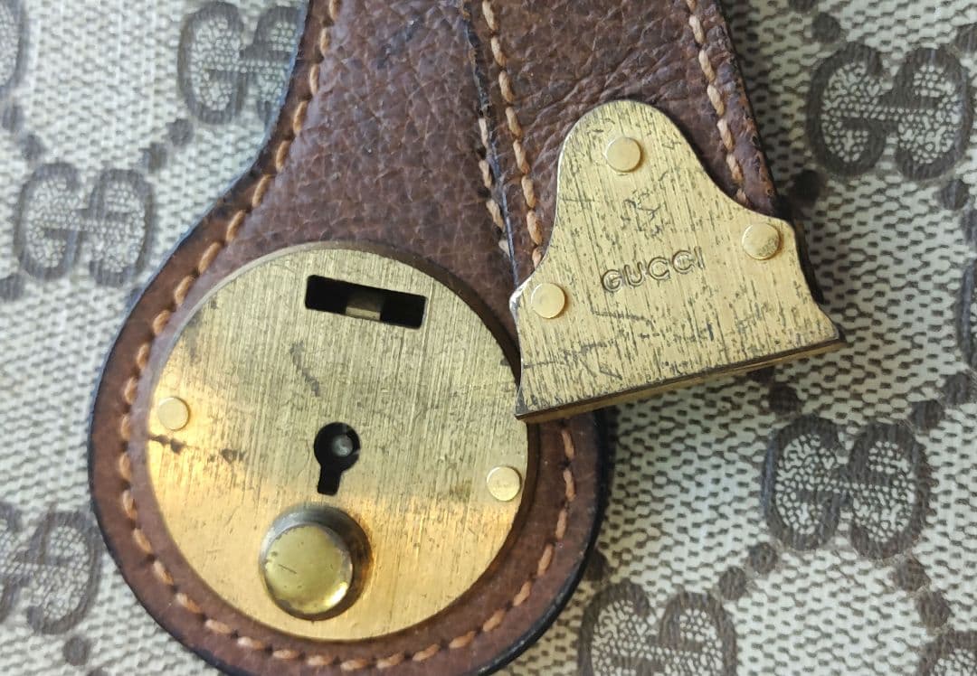 GUCCI オールドグッチ テニスラケット収納付バッグ GG柄　ヴィンテージ