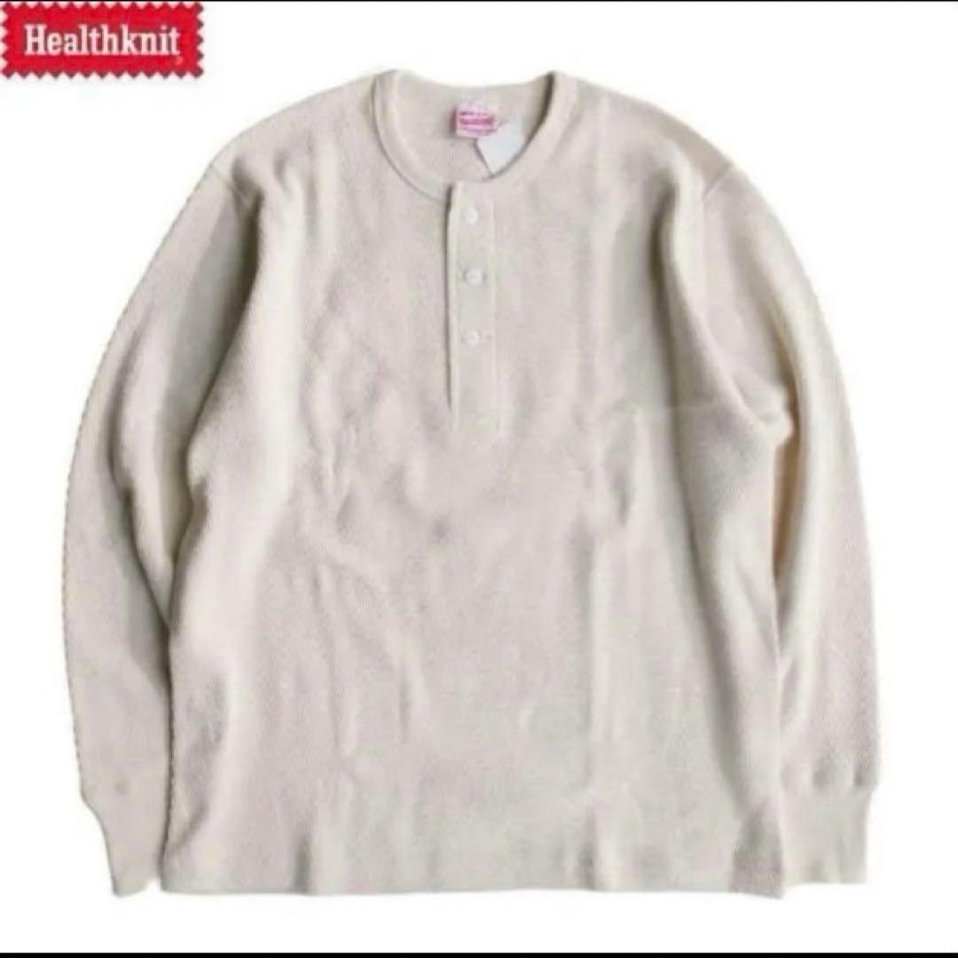 【M】ヘルスニット ハニカム サーマル ヘンリーネック Tシャツ 52034 ⑤