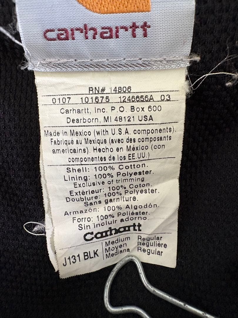 carhartt アクティブジャケット J131 BLK