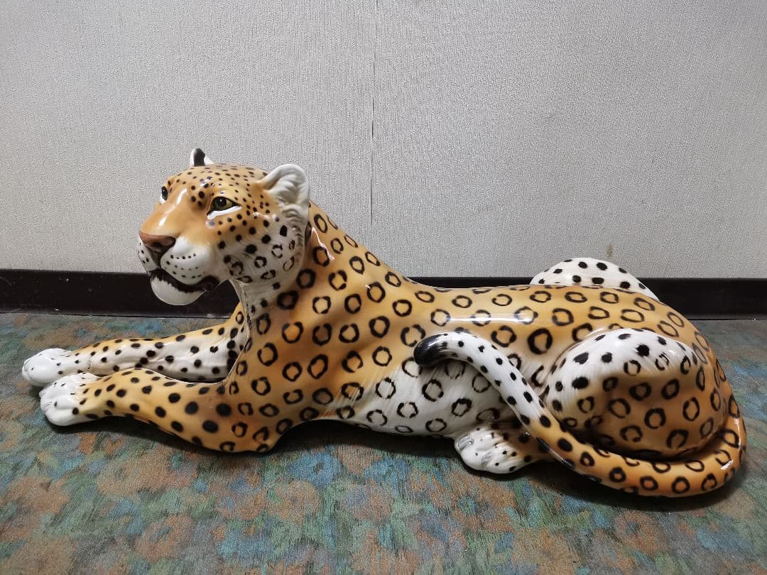 Ceramiche Ronzan イタリア製 ピューマ置物 伏せタイプ