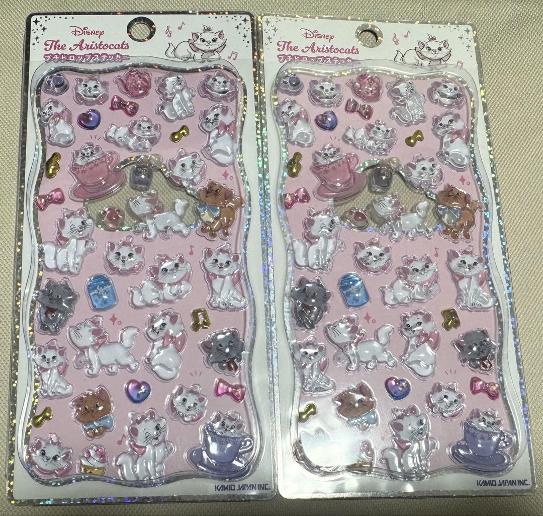 【正規品】ディズニー　マリー　プチドロップステッカー　2枚セット