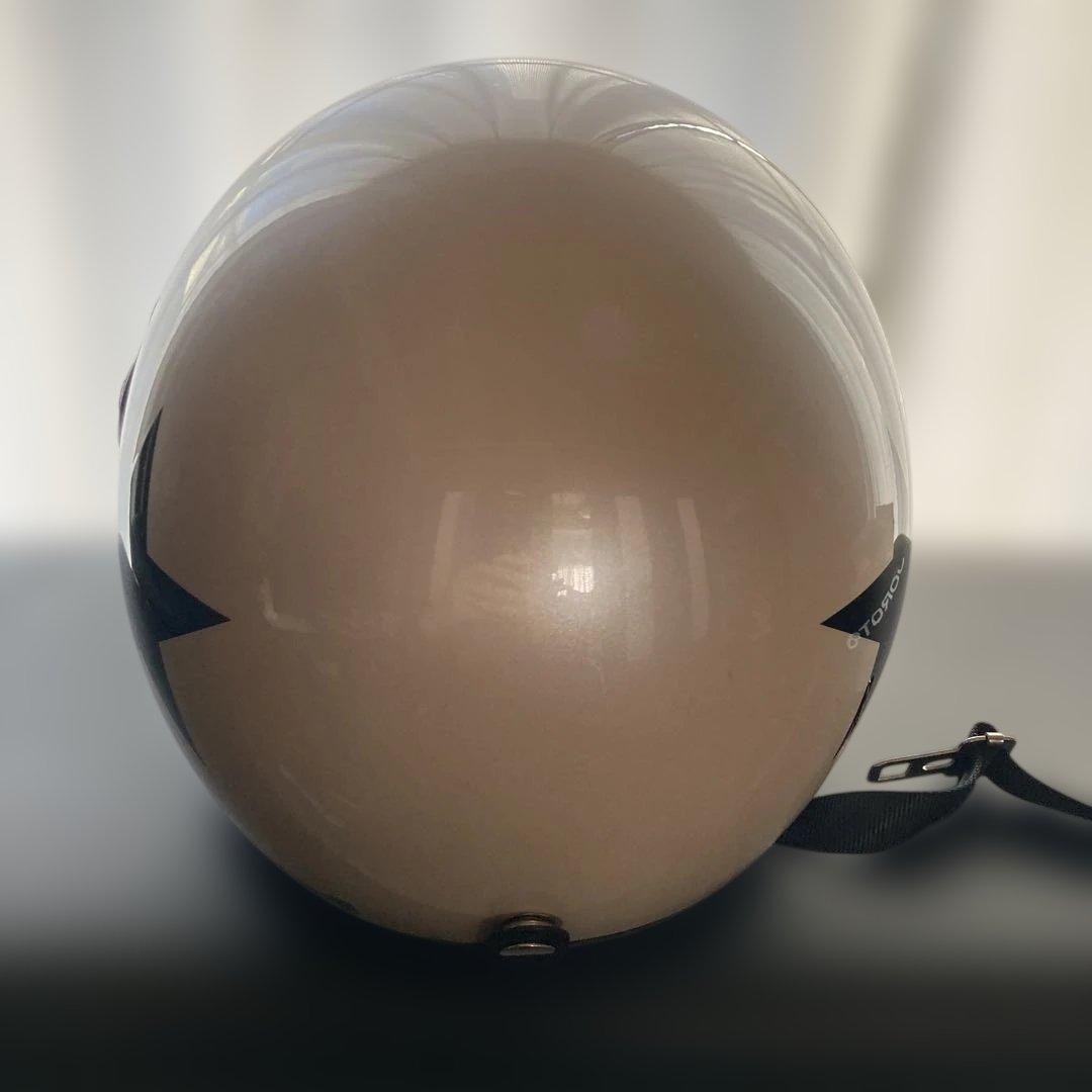 パンダつきホワイトジェットヘルメット ブラックスターレディース