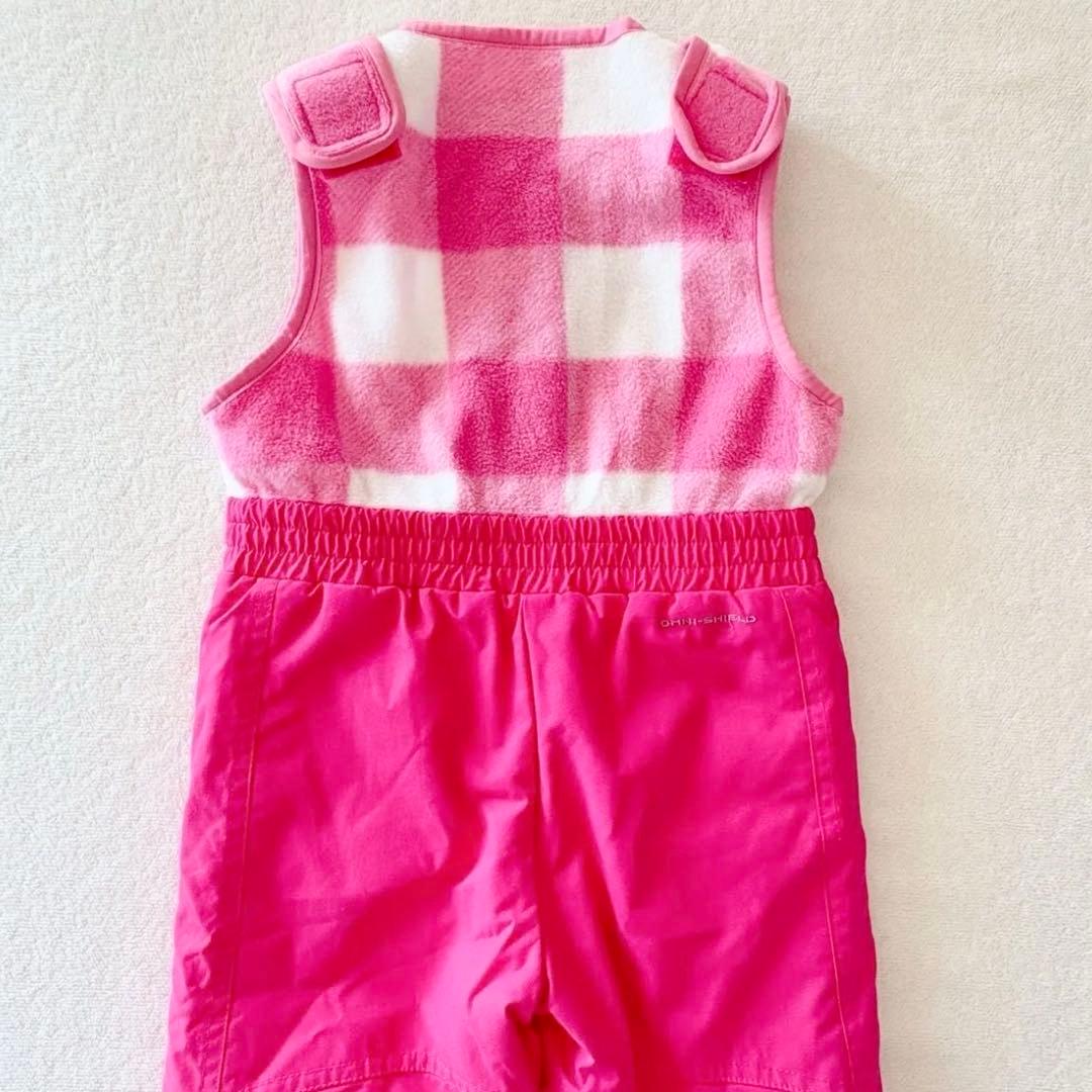 極美品　100 スノーウェア　防寒　上下 ピンク 女の子 キッズ　コロンビア