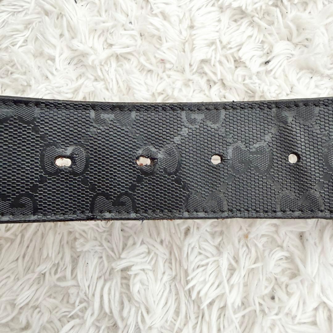 【美品】GUCCI グッチ ベルト インターロッキング GG デカロゴ 黒