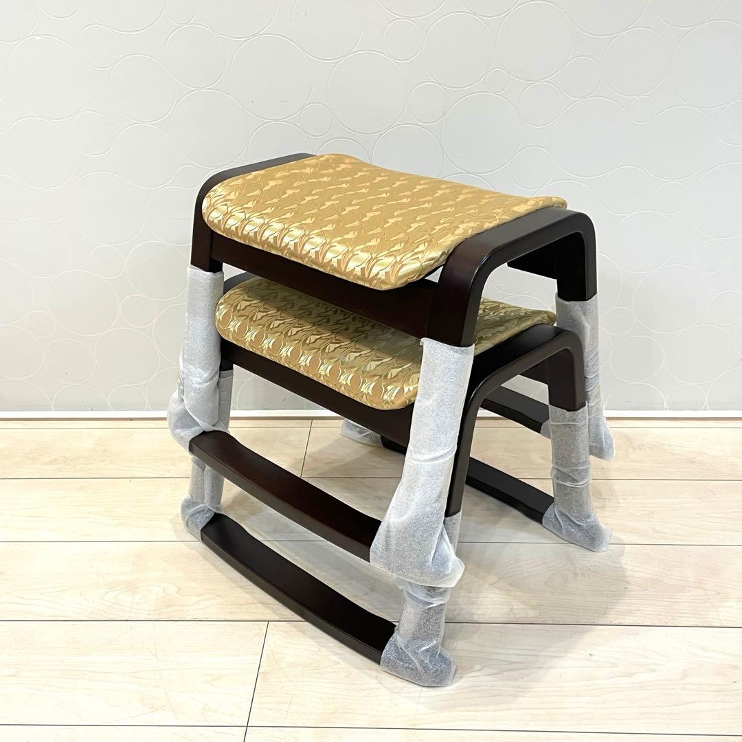 【未使用】MINOHAN スツール 座面クッション 2脚セット スタッキング可