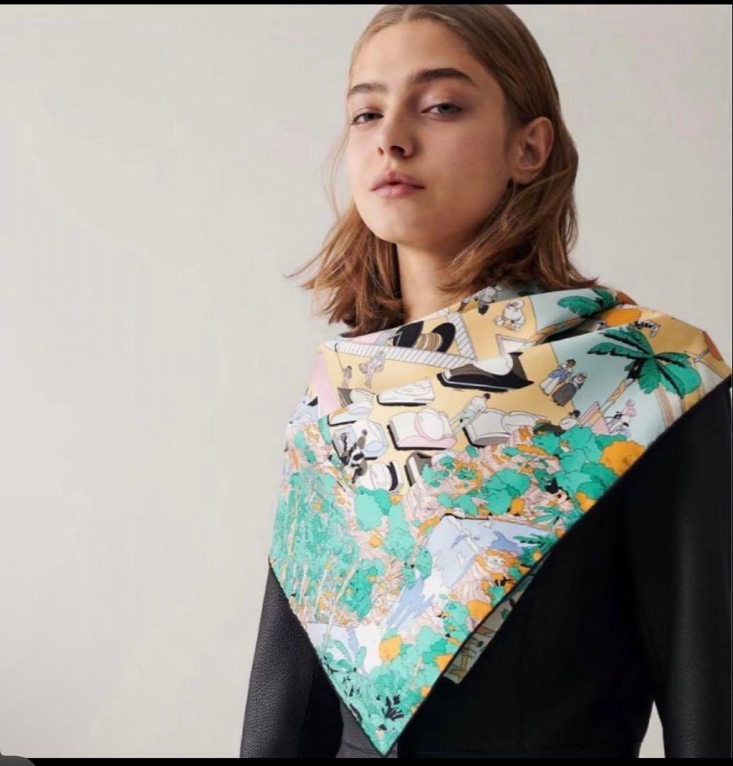 エルメス HERMES カレ90 オンザビーチ　2022ss 美品