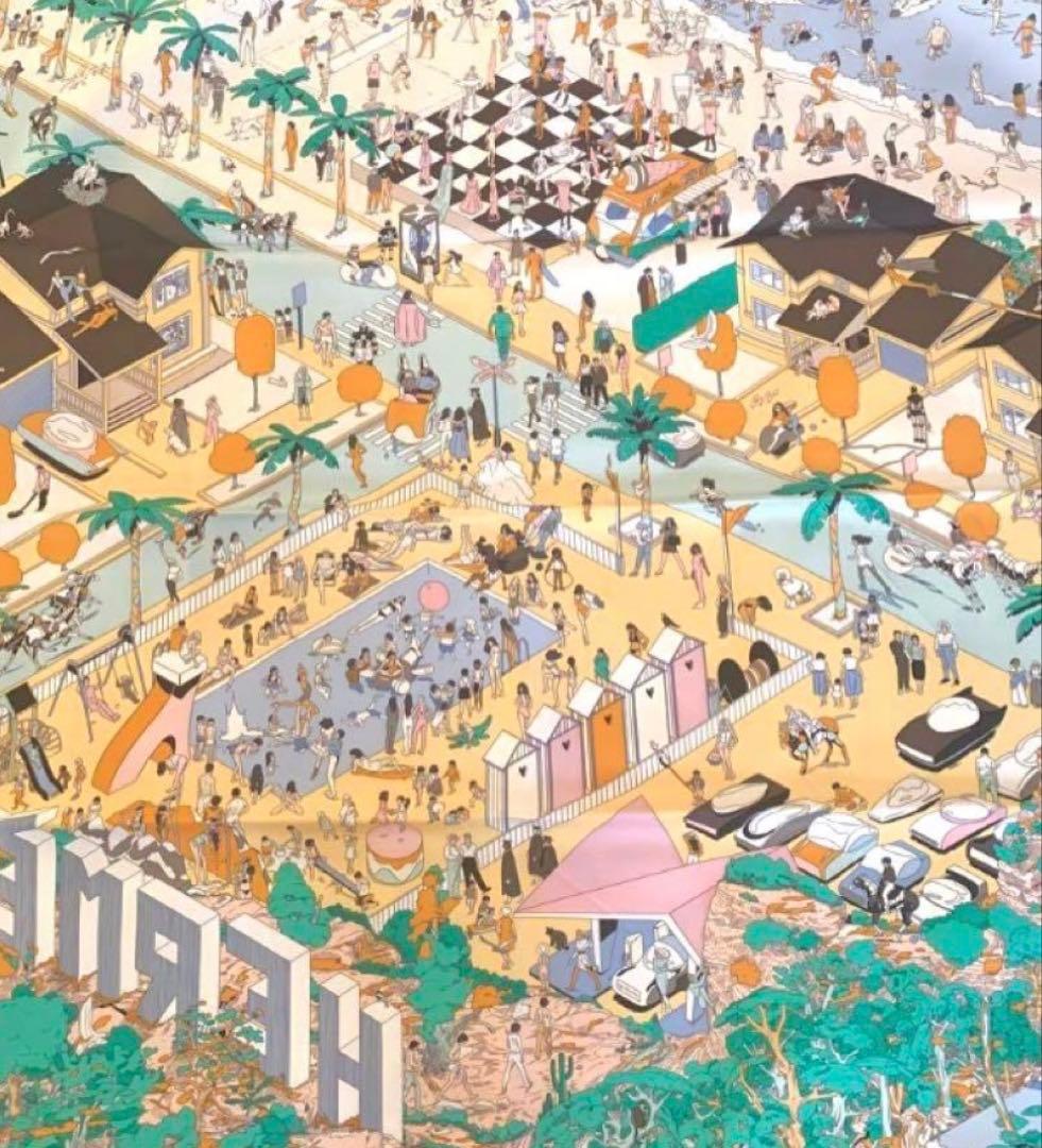 エルメス HERMES カレ90 オンザビーチ　2022ss 美品