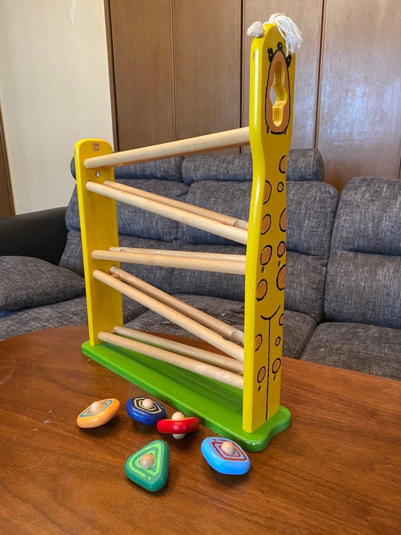 木のおもちゃ　6点セット　スロープ　楽器　型はめ　積み木　そろばん　絵合わせ