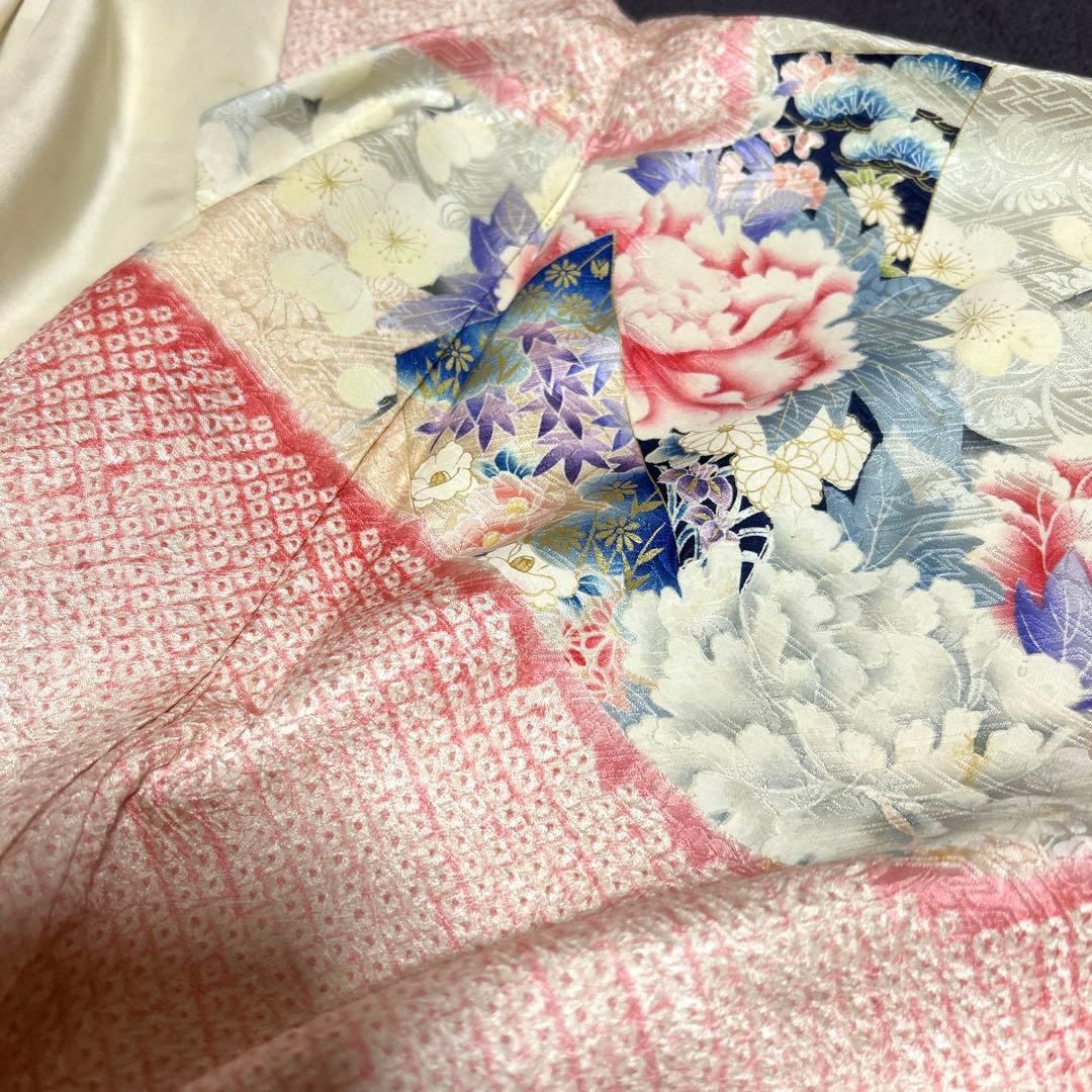 16000→15200にお値下げ　比較的美品　袷　正絹　総絞り　振袖　フルセット