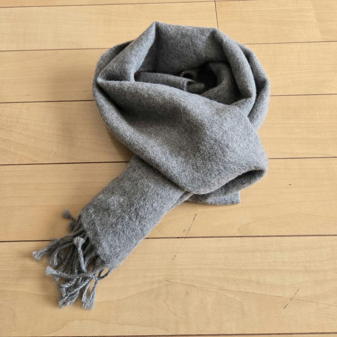 THE INOUE BROTHERS ベビーアルパカ マフラー グレー　美品