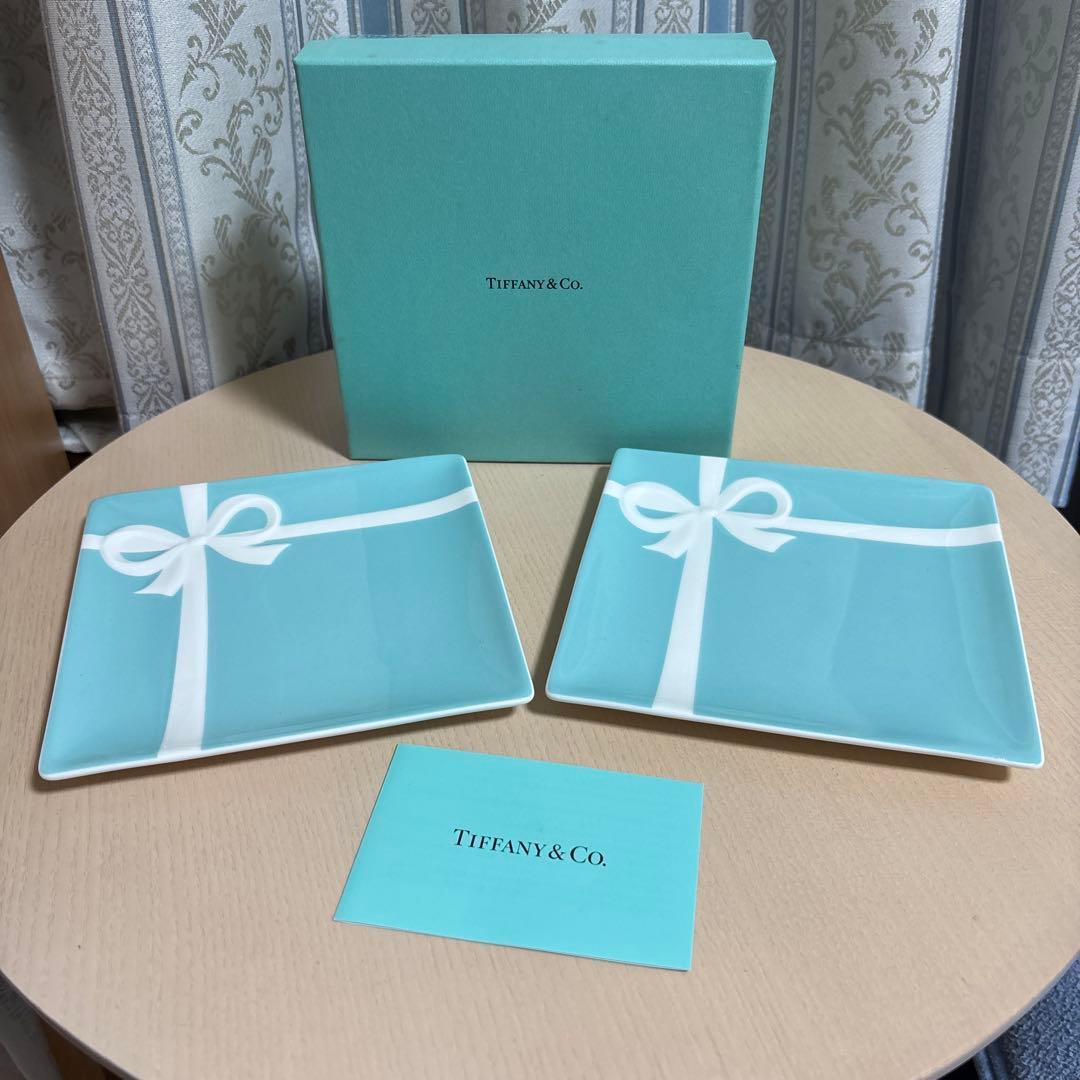 Tiffany & Co. リボン付きプレート 2枚セット