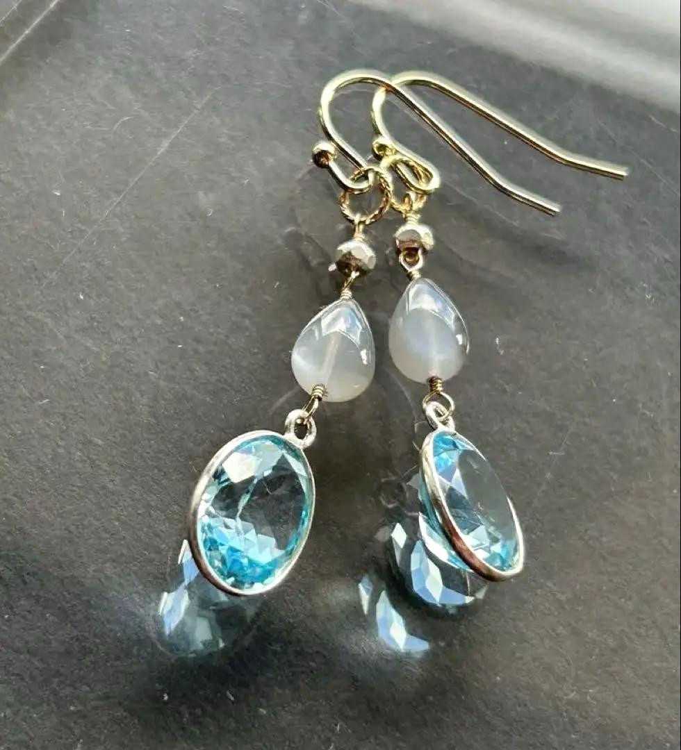 ブルートパーズルースsilver＆グレームーンストーン＆カレンシルバーチャーム他