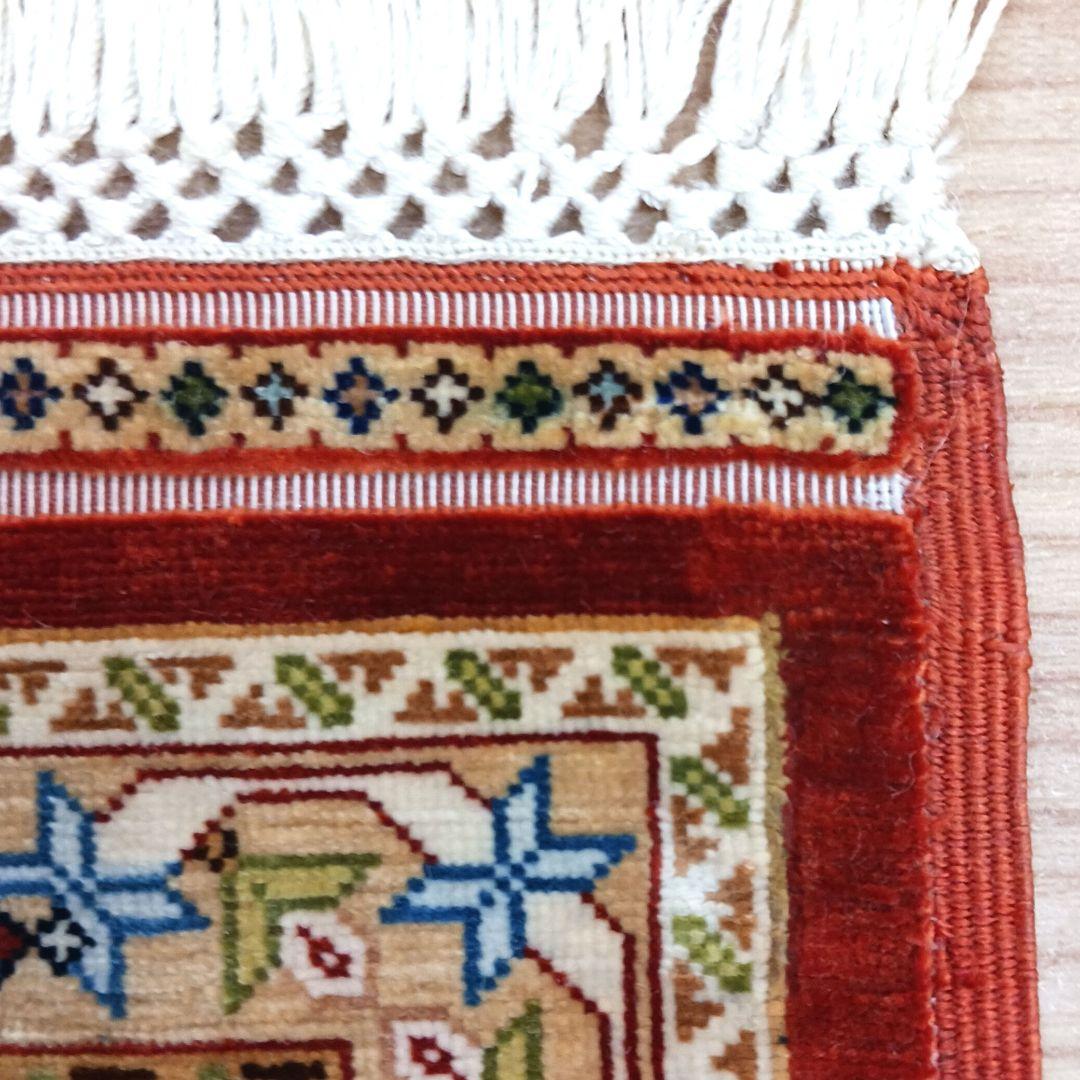 Y3284 トルコ絨毯 ヘレケ シルク100% 手織144万ノット 工房サイン