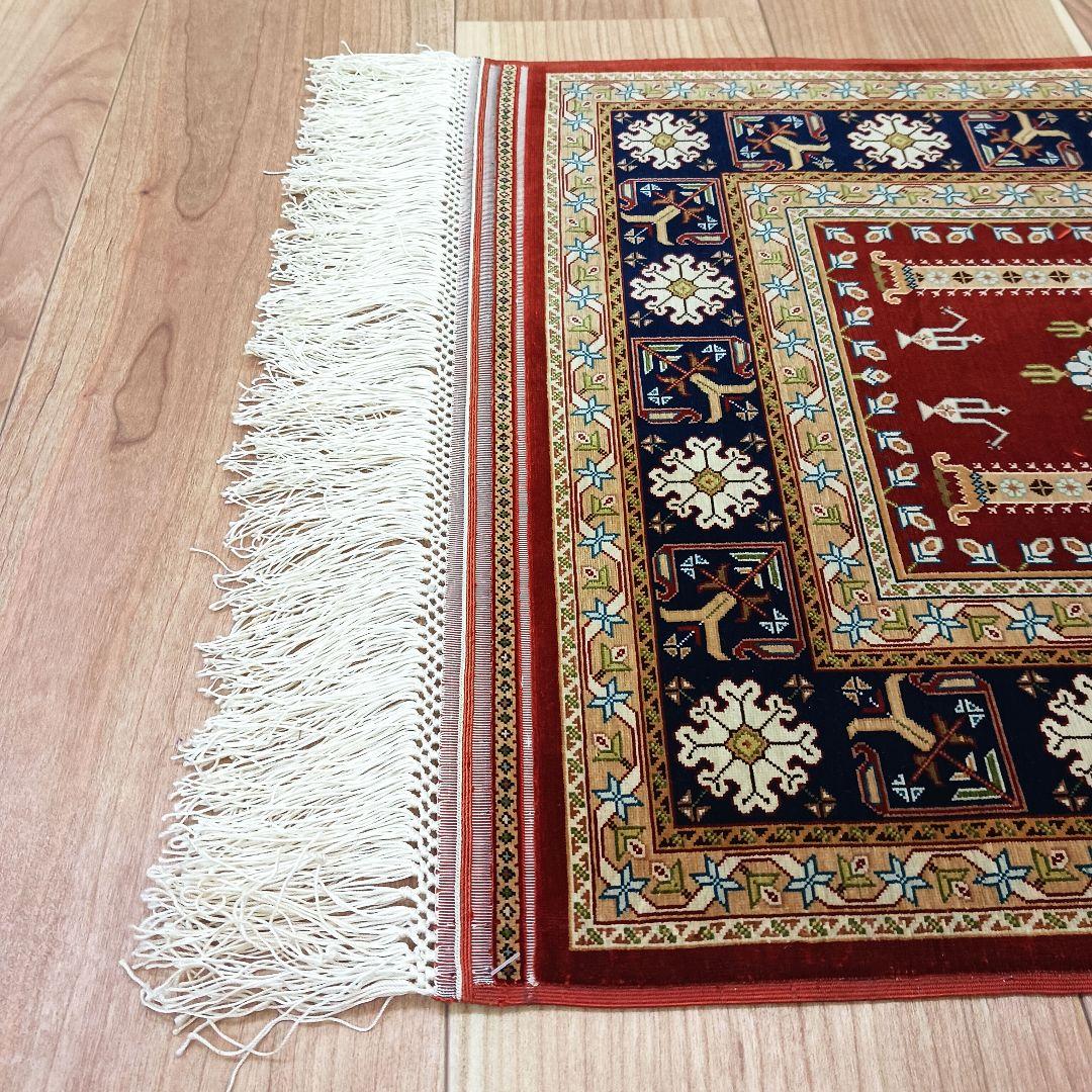 Y3284 トルコ絨毯 ヘレケ シルク100% 手織144万ノット 工房サイン