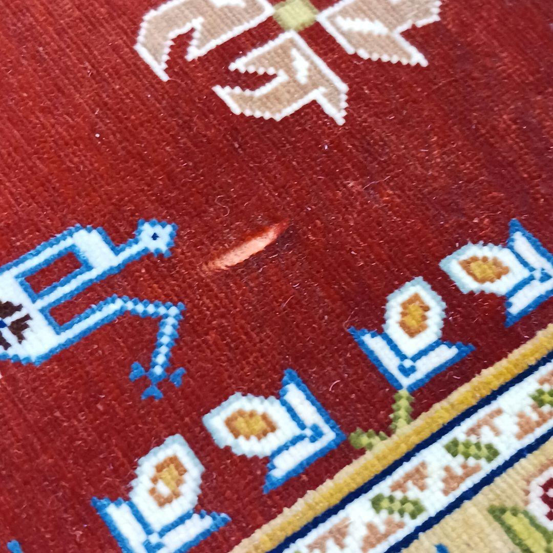 Y3284 トルコ絨毯 ヘレケ シルク100% 手織144万ノット 工房サイン