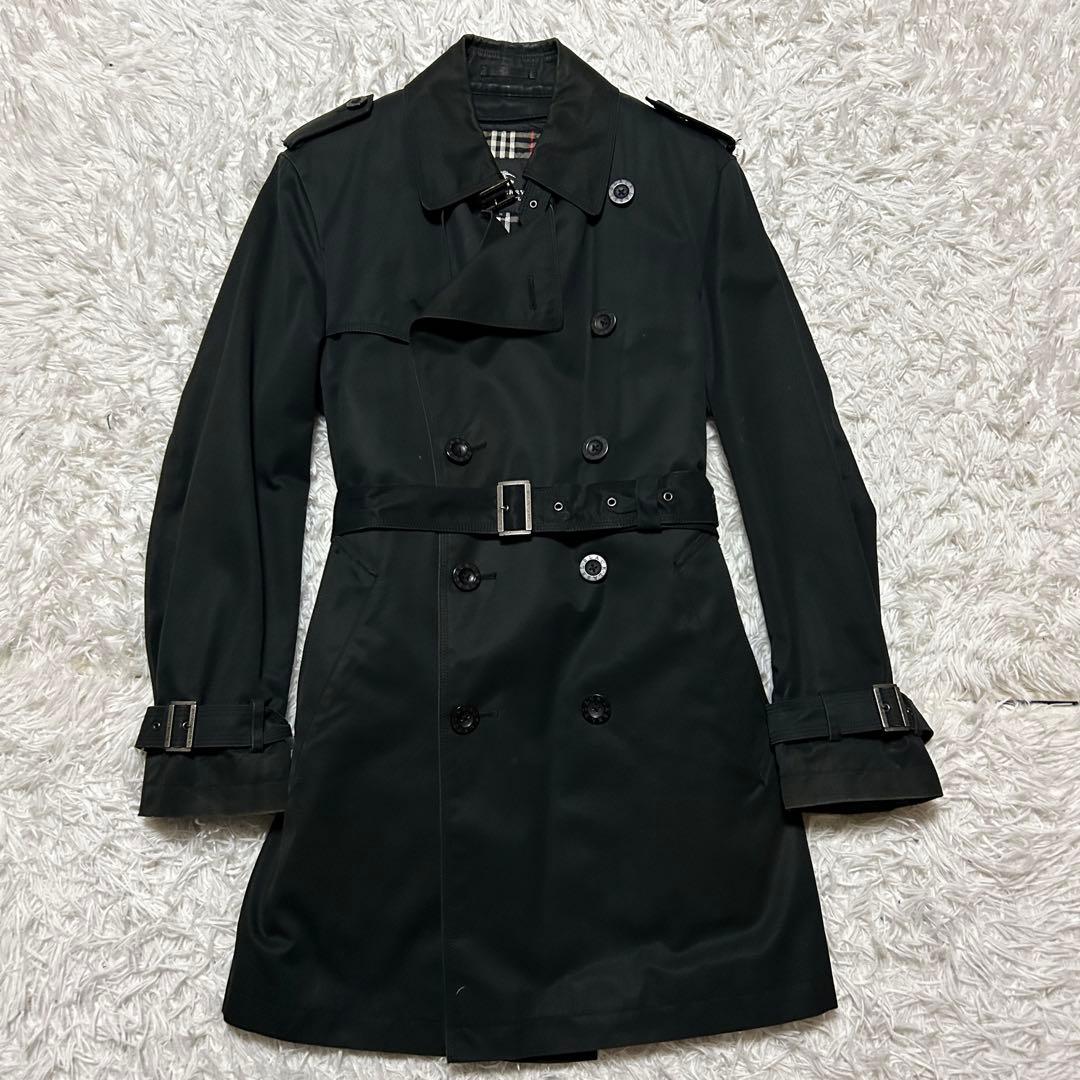 【】トレンチコート バーバリーブラックレーベル 黒 ノバチェック ライナー