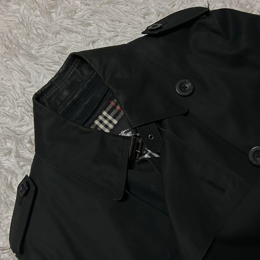 【】トレンチコート バーバリーブラックレーベル 黒 ノバチェック ライナー