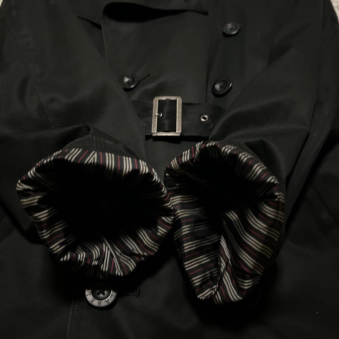 【】トレンチコート バーバリーブラックレーベル 黒 ノバチェック ライナー