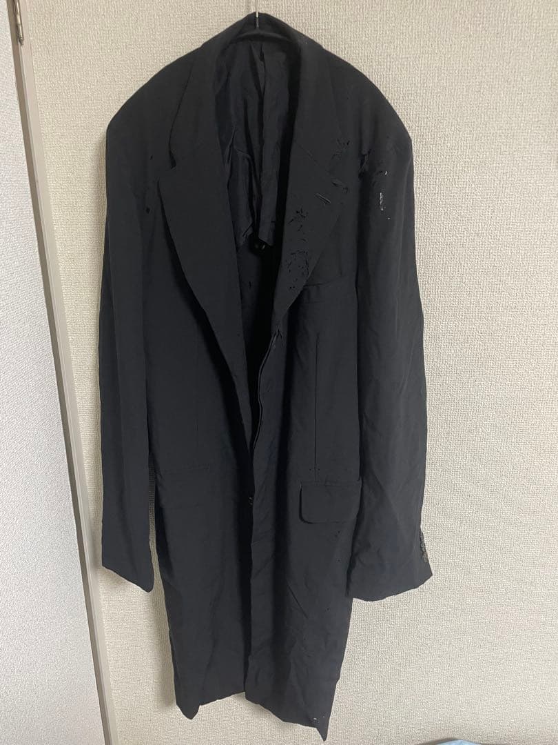 縮絨コムデギャルソンオムプリュス ロングコート　黒