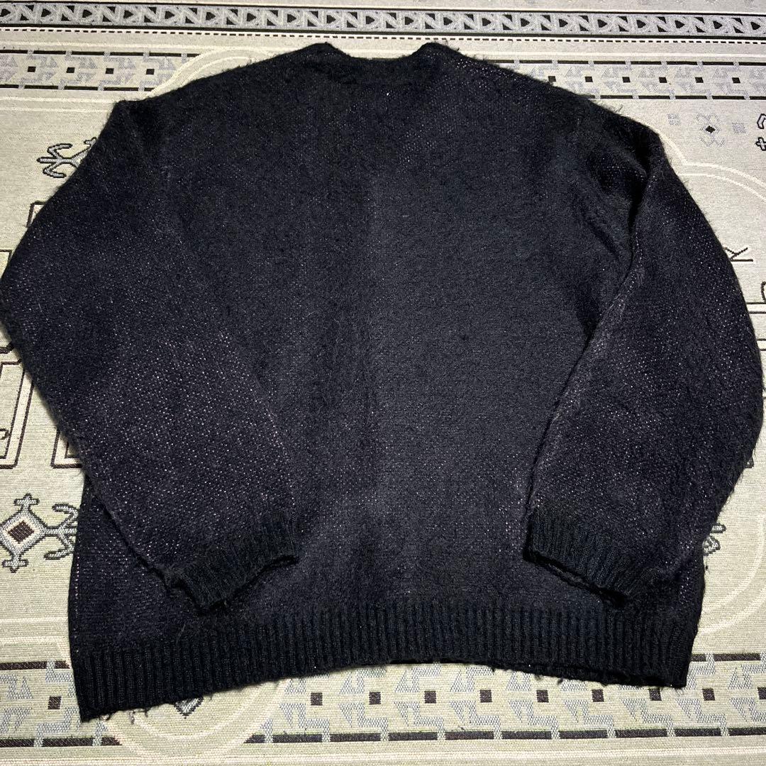 Towncraft 黒 カーディガン シャギーカーディガン モヘア風 ブラック