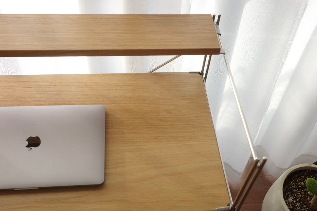 ラムにく【美品】無印良品 ステンレスユニットシェルフ　オーク