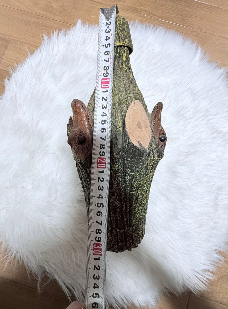 昭和レトロ 木彫り酒瓶 猪＆ワニ デザイン オブジェ