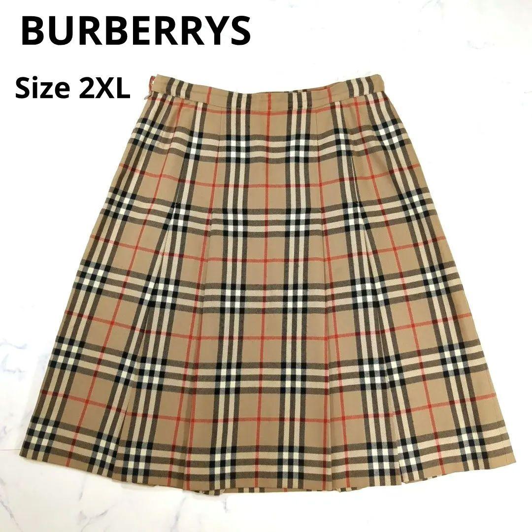 Burberrys ノバチェック プリーツスカート ヴィンテージ ウール 2XL
