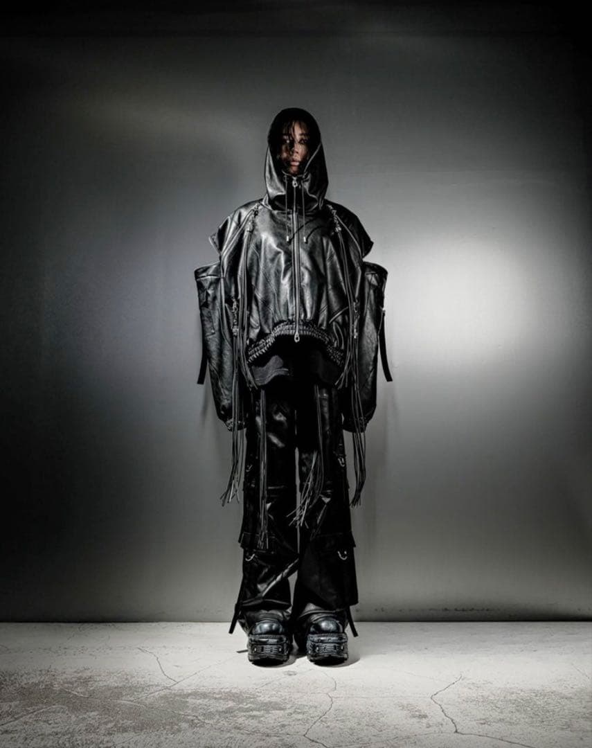 【DIG YOUR OWN GRAVE】LEATHER ZIP HOODY