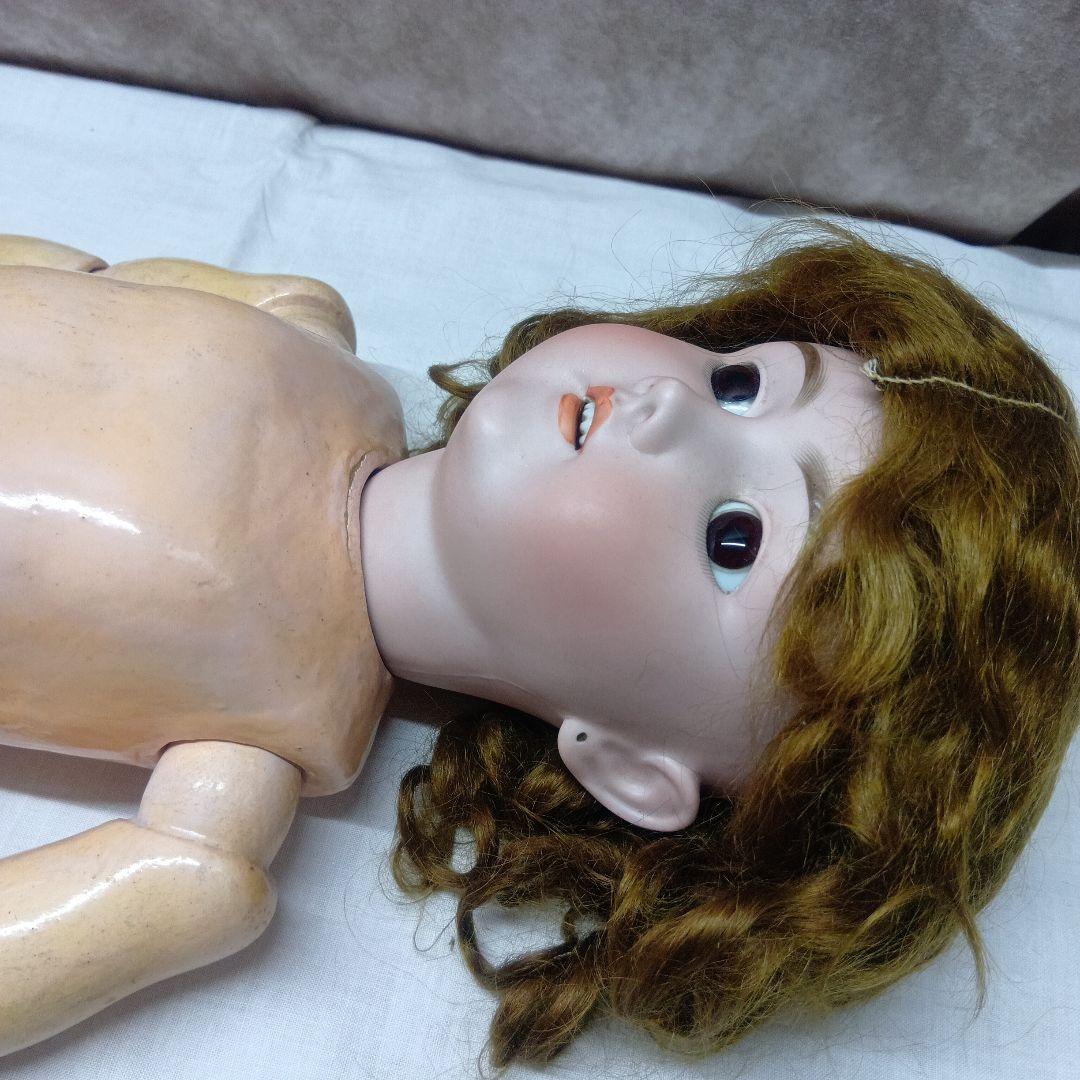 ♥色白で可愛いお顔のアンティーク　ビスクドール　ハンドベルグ　DEP （難有り）