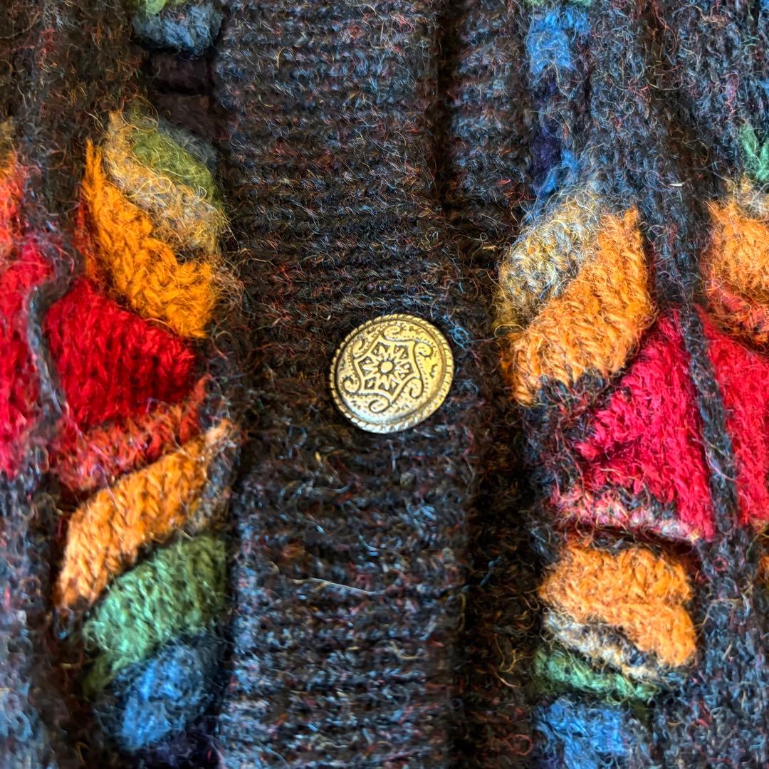 70s 80s UK製 Tulchan ピュアニューウール ニットカーディガン