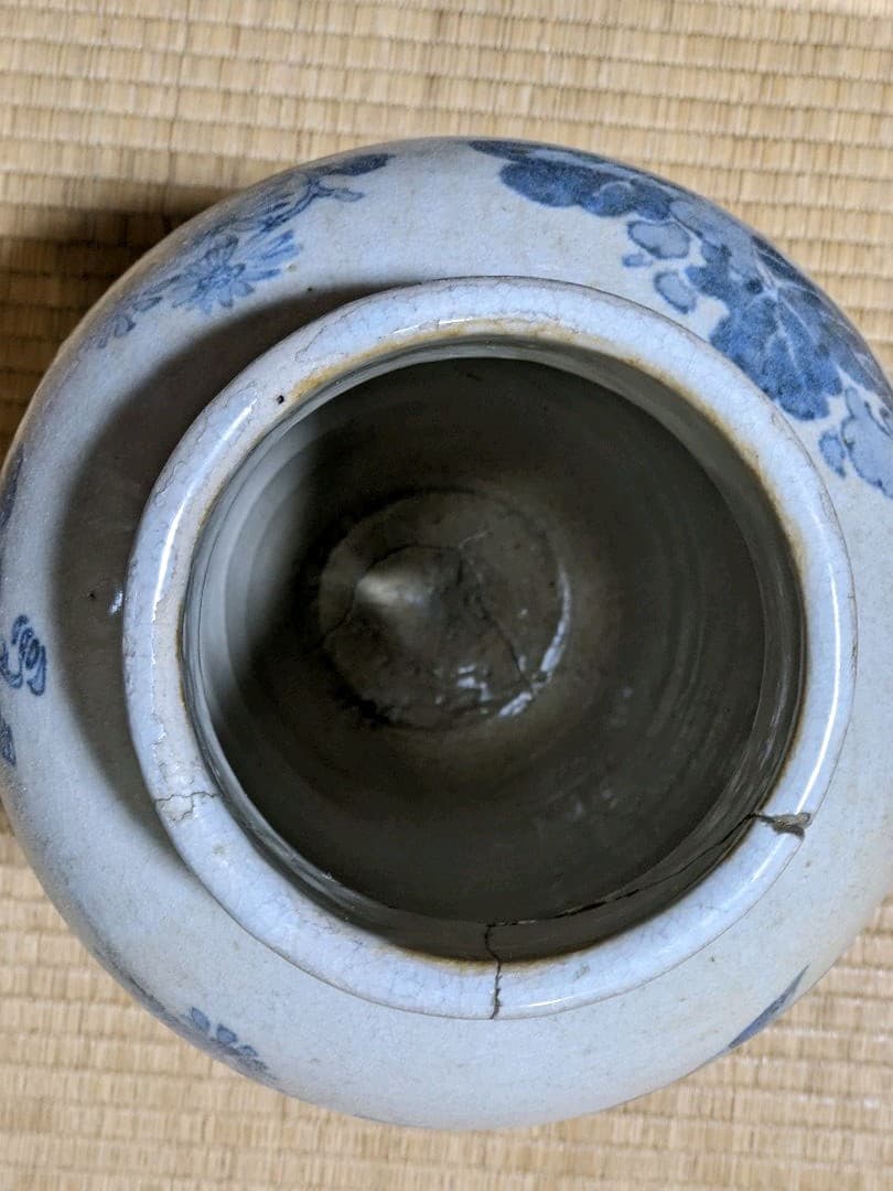 ⭐枯淡！江戸時代 染付花鳥紋様壺 瓶 古美術品 コレクション骨董品アンティーク