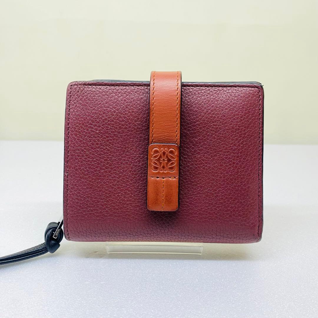 LOEWE ロエベ 二つ折り財布 コンパクトジップウォレット　バイカラー