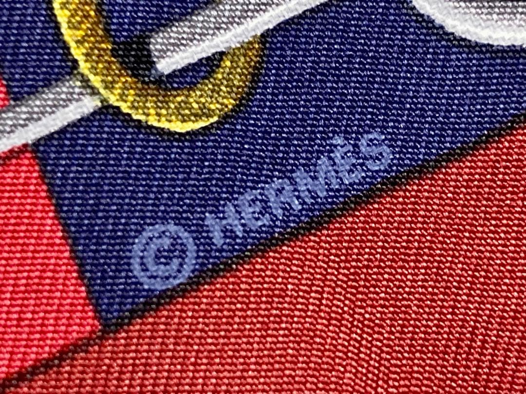 【美品】エルメス HERMES スカーフ プチカレ ボルドー　CLIQUETIS