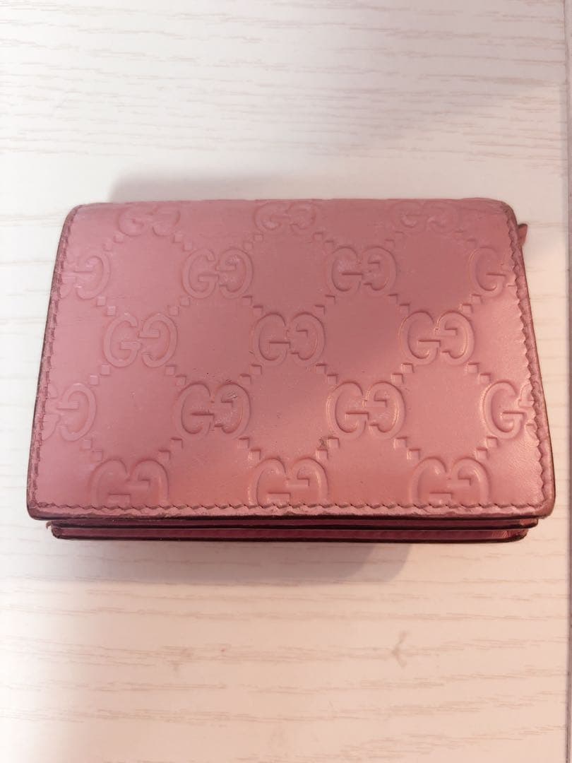 GUCCI 二つ折り財布 ピンク さくらんぼ