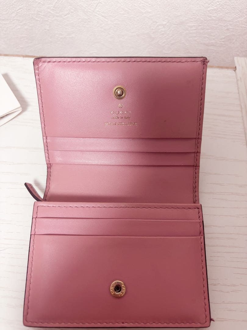 GUCCI 二つ折り財布 ピンク さくらんぼ