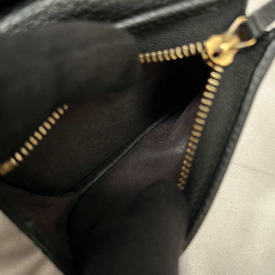 ◇箱・袋付き美品◇グッチ　GGマーモント　456126　二つ折り財布　ブラック