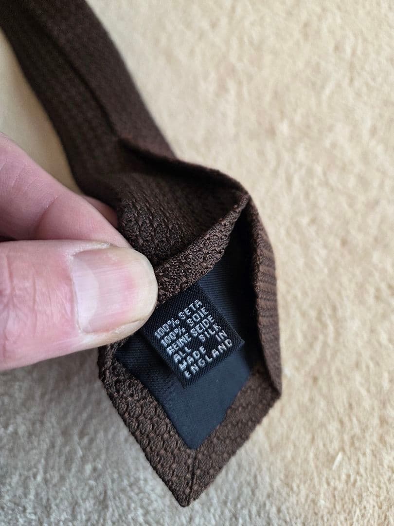 Drake's グレナディンシルクタイ ブラウン