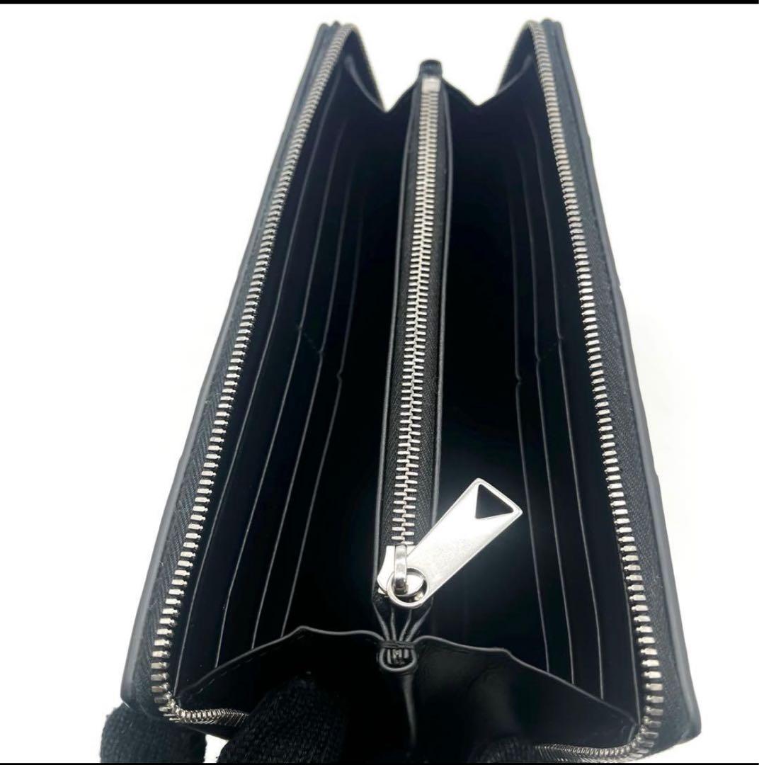 【未使用】ボッテガ ヴェネタ　長財布 カセットラウンドファスナー レザー 黒