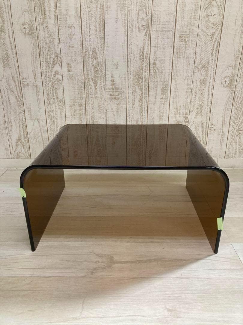 （訳あり）アクリルテーブル　 ローテーブル 　クリアブラウン（約）幅60cm