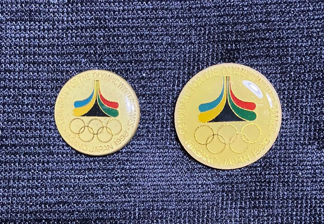 希少1998長野オリンピック ピンバッジ/招致25mm金